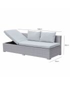 Mueble de jardín empotrado de 10 plazas gris Udine en resina tejida - 6 piezas