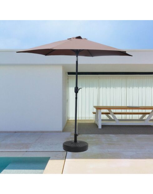 Sombrilla marrón redonda Salerno - 250x250x226 cm
