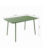 Ensemble table de jardin et 4 chaises Falcou vertes - 5 pièces