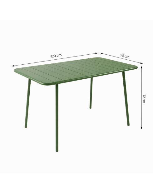 Ensemble table de jardin et 4 chaises Falcou vertes - 5 pièces