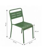 Ensemble table de jardin et 4 chaises Falcou vertes - 5 pièces