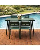 Ensemble table de jardin et 4 chaises Falcou vertes - 5 pièces