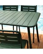Ensemble table de jardin et 4 chaises Falcou vertes - 5 pièces