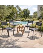 Set mit 4 stapelbaren Gartenstühlen Falcou dunkelgrau - 43x59x79 cm