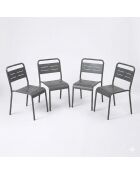 Set mit 4 stapelbaren Gartenstühlen Falcou dunkelgrau - 43x59x79 cm