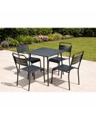 Set mit 4 stapelbaren Gartenstühlen Falcou dunkelgrau - 43x59x79 cm