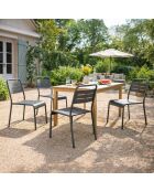 Set mit 4 stapelbaren Gartenstühlen Falcou dunkelgrau - 43x59x79 cm