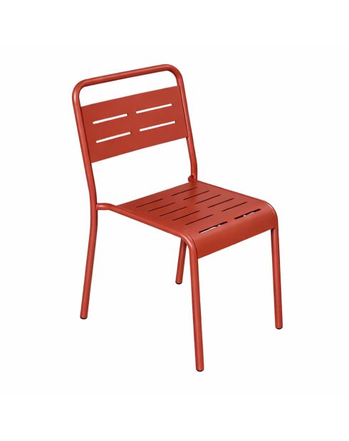Ensemble de 4 chaises de jardin empilables Falcou terracotta - 43x59x79 cm