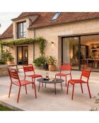 Ensemble de 4 chaises de jardin empilables Falcou terracotta - 43x59x79 cm