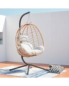 Norale Hängesessel aus Kunstharz in natürlicher Rattanoptik, 95 x 95 x 197 cm
