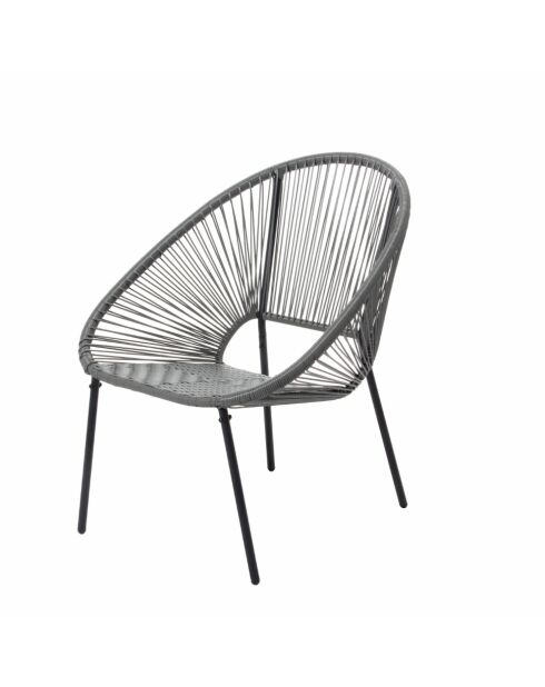 Salon de jardin 2 fauteuils et table basse Verano gris foncé - 3 pièces