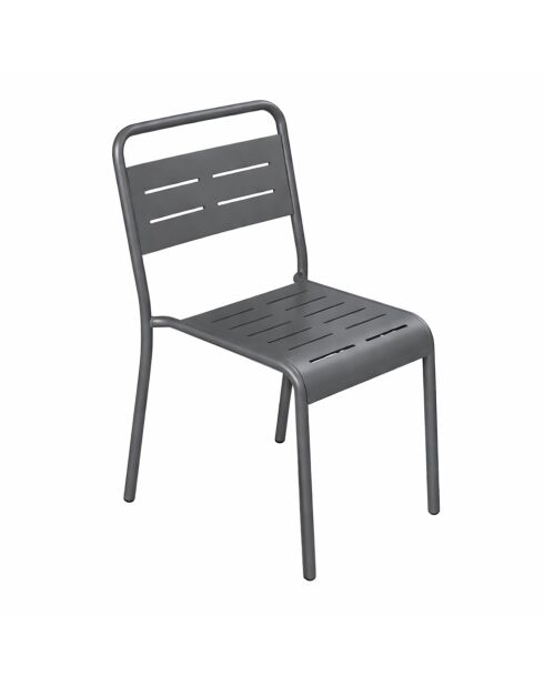 Falcou donkergrijze stapelbare tuinstoelen set van 2 - 43x59x79 cm