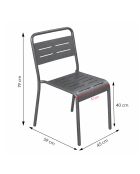 Falcou donkergrijze stapelbare tuinstoelen set van 2 - 43x59x79 cm