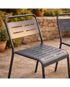 Falcou donkergrijze stapelbare tuinstoelen set van 2 - 43x59x79 cm