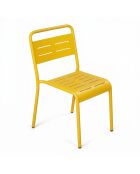 Lot de 6 chaises de jardin empilables Falcou jaunes - 43x59x79 cm