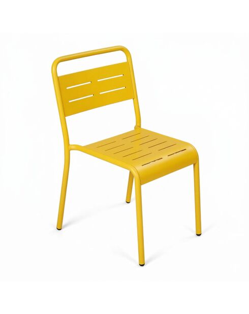 Lot de 6 chaises de jardin empilables Falcou jaunes - 43x59x79 cm