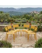 Lot de 6 chaises de jardin empilables Falcou jaunes - 43x59x79 cm