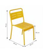 Lot de 6 chaises de jardin empilables Falcou jaunes - 43x59x79 cm
