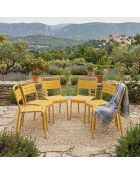 Lot de 6 chaises de jardin empilables Falcou jaunes - 43x59x79 cm