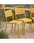 Lot de 6 chaises de jardin empilables Falcou jaunes - 43x59x79 cm