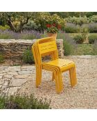 Lot de 6 chaises de jardin empilables Falcou jaunes - 43x59x79 cm