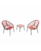 Salon de jardin 2 fauteuils et table basse Verano terracotta - 3 pièces