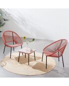 Salon de jardin 2 fauteuils et table basse Verano terracotta - 3 pièces