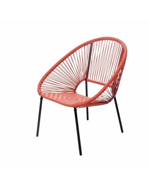 Salon de jardin 2 fauteuils et table basse Verano terracotta - 3 pièces