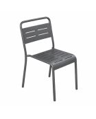 Lot de 6 chaises de jardin empilables Falcou gris foncé - 43x59x79 cm