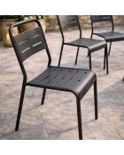 Lot de 6 chaises de jardin empilables Falcou gris foncé - 43x59x79 cm
