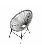 Salon de jardin 2 fauteuils ronds avec table basse Verano gris - 3 pièces