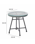 Salon de jardin 2 fauteuils ronds avec table basse Verano gris - 3 pièces