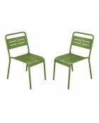 Set van 2 stapelbare tuinstoelen Falcou groen - 43x59x79 cm
