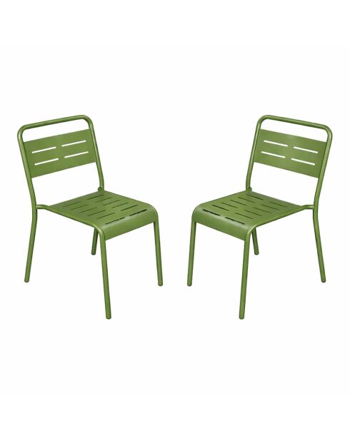 Set van 2 stapelbare tuinstoelen Falcou groen - 43x59x79 cm