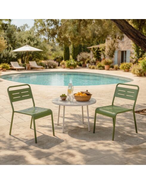 Set van 2 stapelbare tuinstoelen Falcou groen - 43x59x79 cm