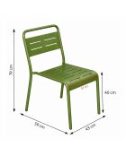 Set van 2 stapelbare tuinstoelen Falcou groen - 43x59x79 cm