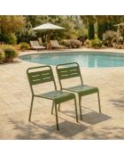Set van 2 stapelbare tuinstoelen Falcou groen - 43x59x79 cm