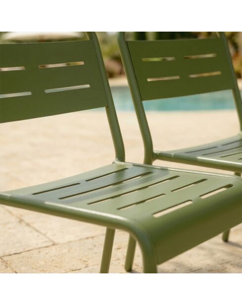 Set van 2 stapelbare tuinstoelen Falcou groen - 43x59x79 cm