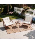 Salon de jardin 2 fauteuils avec table basse Janina terracotta - 3 pièces