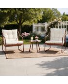 Salon de jardin 2 fauteuils avec table basse Janina terracotta - 3 pièces
