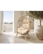 Rimouski Sessel mit Standfuß aus Kunstharz in Rattan-Optik, 95 x 82 x 155 cm, beige