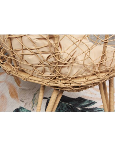 Rimouski Sessel mit Standfuß aus Kunstharz in Rattan-Optik, 95 x 82 x 155 cm, beige