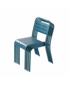 Set van 4 blauwe Falcou stalen stoelen - 43x59x79 cm