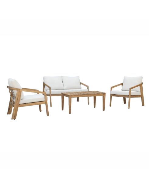 Salon de jardin 4 places en acacia Racha bois - 4 pièces