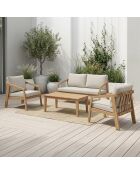 Salon de jardin 4 places en acacia Racha bois - 4 pièces