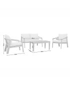 Salon de jardin 4 places en acacia Racha bois - 4 pièces