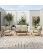 Salon de jardin 4 places en acacia Racha bois - 4 pièces