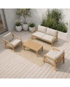 Salon de jardin 4 places en acacia Racha bois - 4 pièces