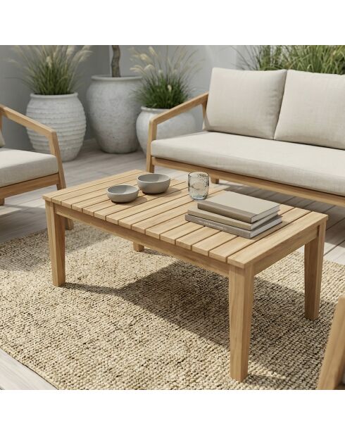 Salon de jardin 4 places en acacia Racha bois - 4 pièces