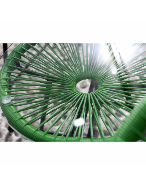 Salon de jardin 2 fauteuils ronds avec table basse Verano vert - 3 pièces